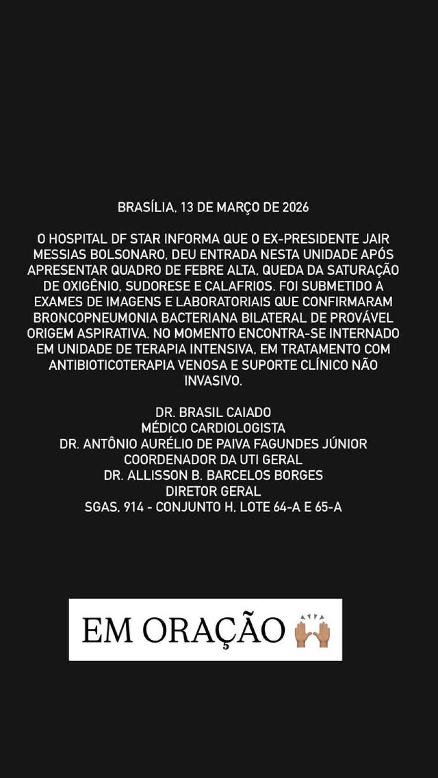 Στη ΜΕΘ και σε σοβαρή κατάσταση με βρογχοπνευμονία ο Μπολσονάρου
