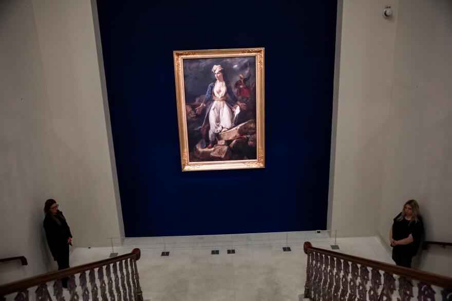 Από σήμερα εκτίθεται ο εμβληματικός πίνακας του Ντελακρουά «η Ελλάδα στα ερείπια του Μεσολογγίου», δείτε φωτογραφίες