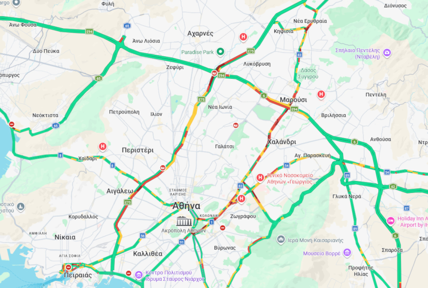 «Στο κόκκινο» Κηφισός, Κηφισιάς, Αττική Οδός, που αλλού υπάρχουν προβλήματα 