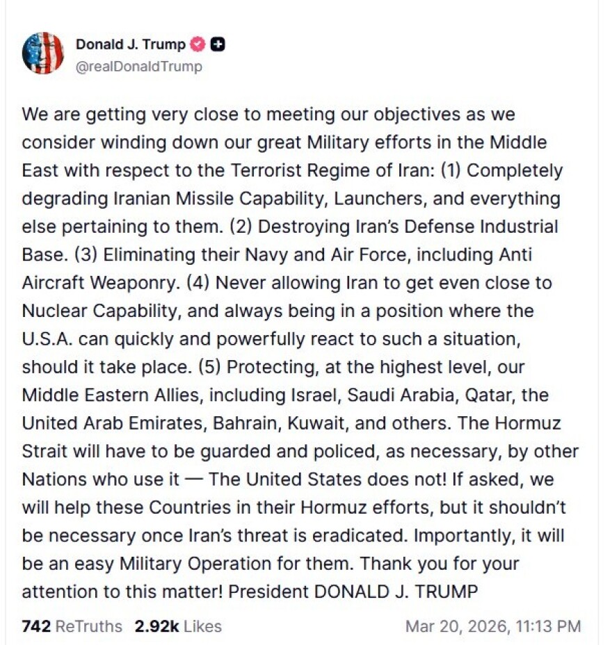 Πολύ κοντά να πετύχουμε τους στόχους μας με το Ιράν, λέει ο Τραμπ και εξετάζει ενδεχόμενο αποκλιμάκωσης
