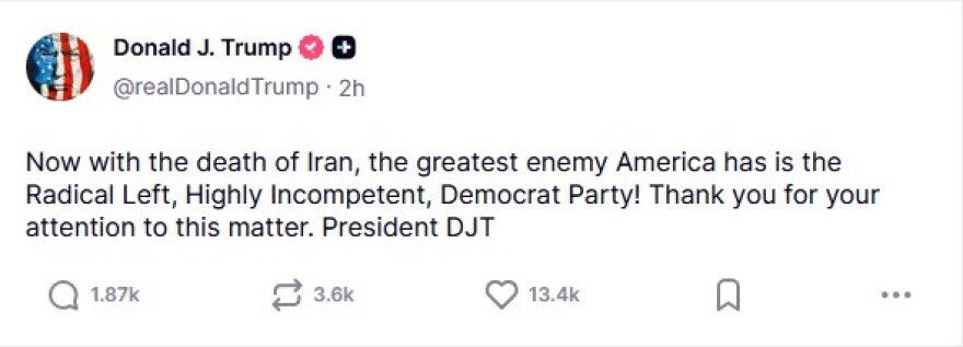 Μετά τον «θάνατο του Ιράν», ο μεγαλύτερος εχθρός μας είναι η ριζοσπαστική Αριστερά, λέει ο Τραμπ
