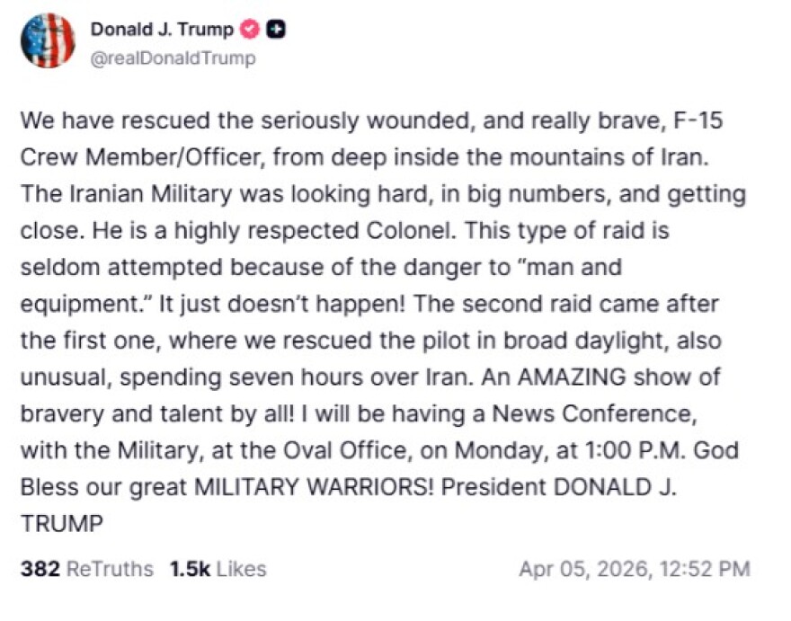 F-15: Πώς διασώθηκαν οι Aμερικανοί πιλότοι-Καταδρομείς μπήκαν στο Ιράν-Ο αντιπερισπασμός της CIA 4 trump_post_2