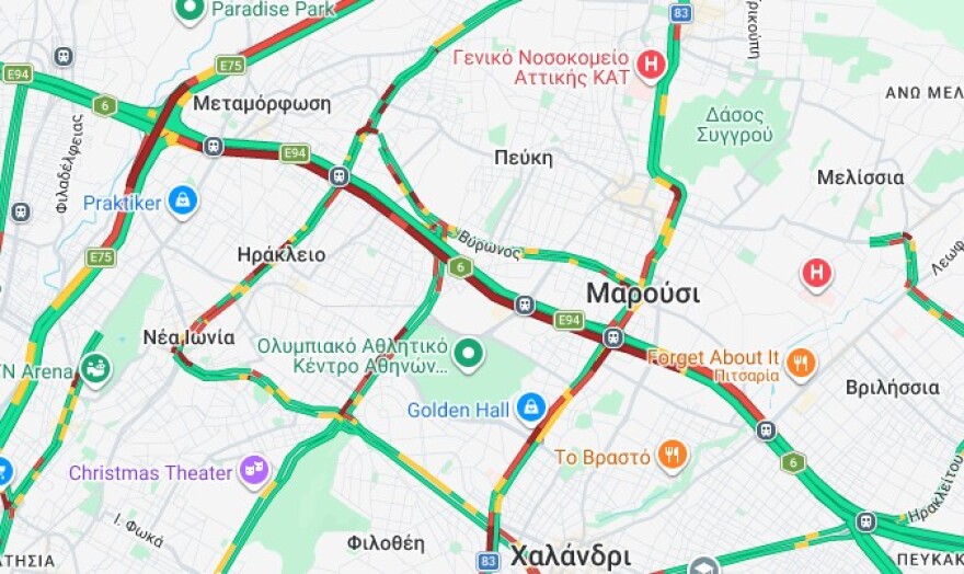 Καραμπόλα στην Αττική Οδό μετά την έξοδο Κηφισίας στο ρεύμα προς αεροδρόμιο, καθυστερήσεις άνω των 30 λεπτών