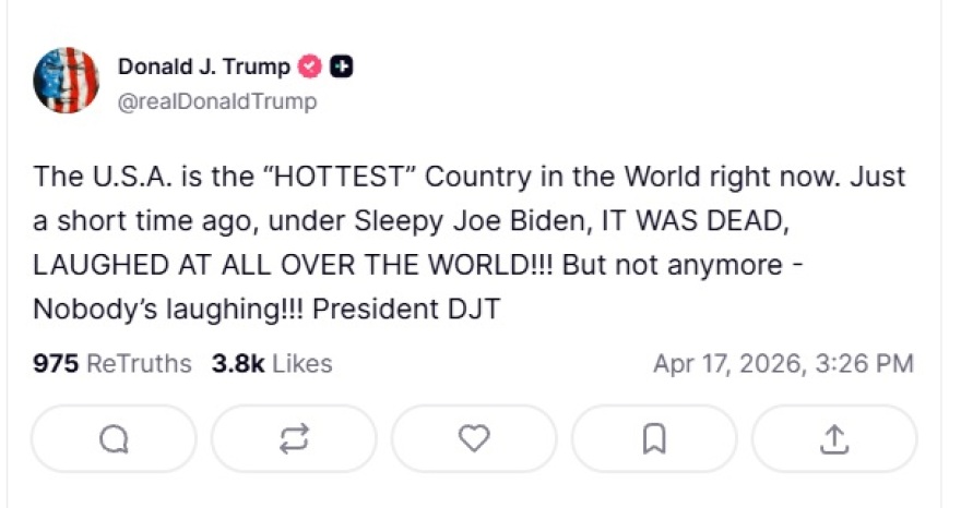 Νέο χτύπημα Τραμπ: Με τον «sleepy Τζο» όλοι γελούσαν με τις ΗΠΑ, τώρα είμαστε η «πιο καυτή» χώρα στον κόσμο