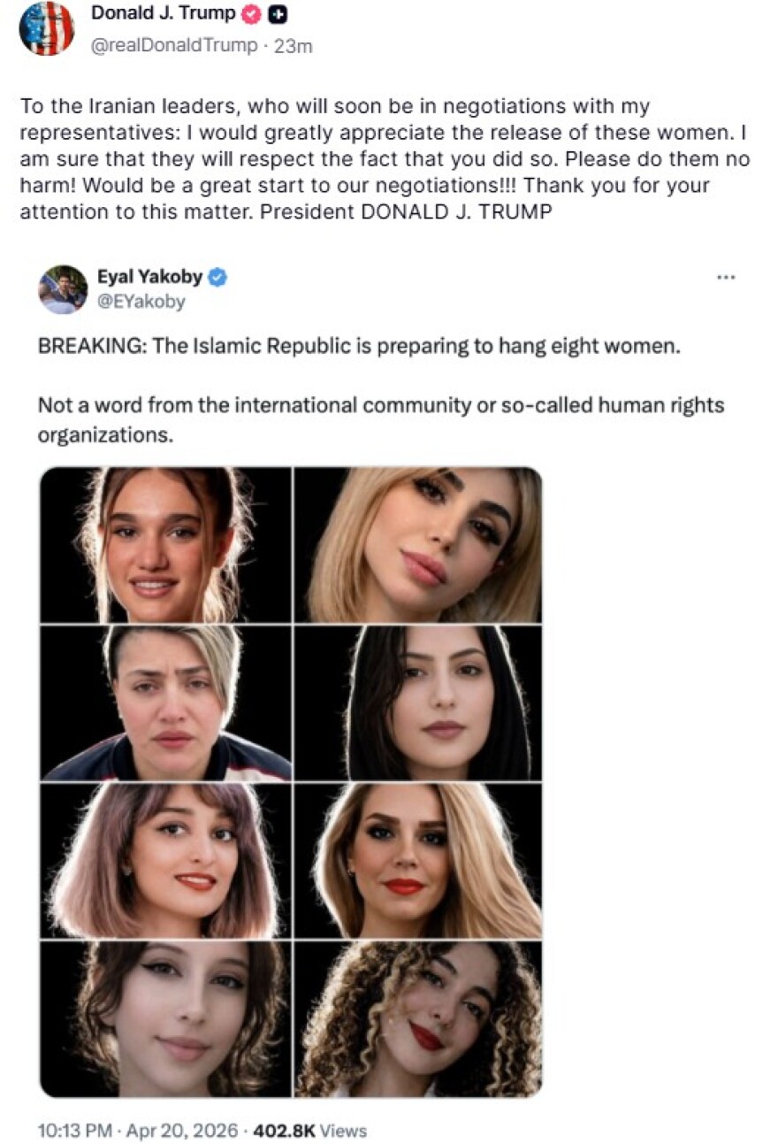 Ο Τραμπ ζητά από το Ιράν την απελευθέρωση 8 γυναικών: «Θα ήταν ένα εξαιρετικό ξεκίνημα για τις διαπραγματεύσεις μας»