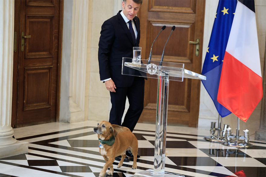 Ο Μακρόν παίζει με τον Πίνατ στο Μαξίμου, δείτε φωτογραφίες
