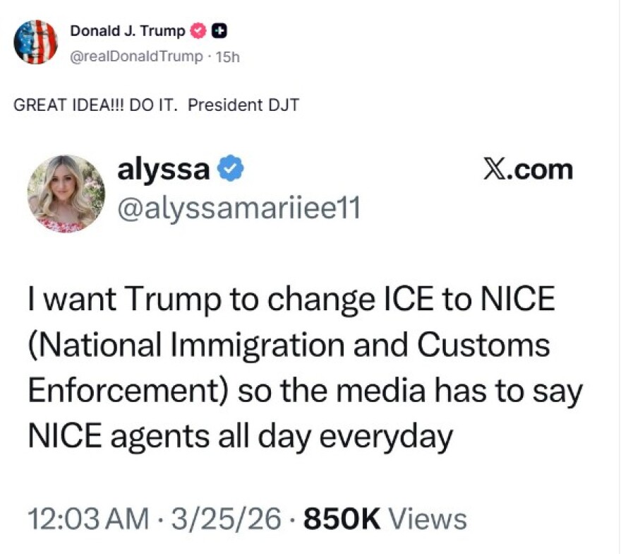 Ο Τραμπ τάσσεται υπέρ της ιδέας να μετονομαστεί σε NICE η αμφιλεγόμενη αστυνομία μετανάστευσης ICE