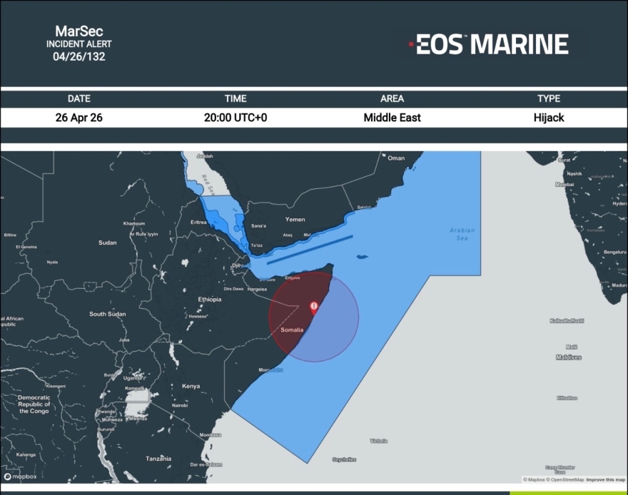 Πειρατεία ανοιχτά της Σομαλίας: Κατάληψη φορτηγού πλοίου και συναγερμός για τη ναυσιπλοΐα