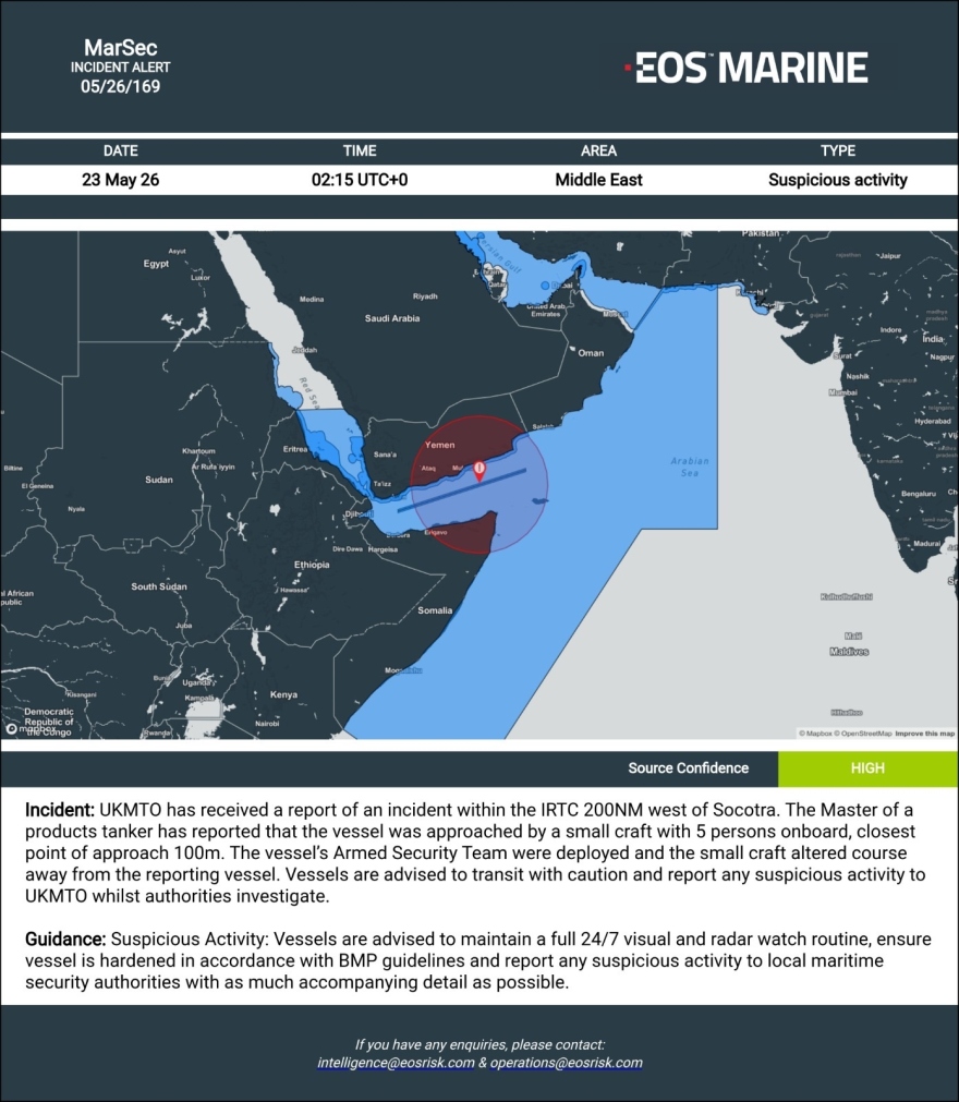 EOS Marine: Δύο σοβαρά περιστατικά ασφάλειας σε Μαύρη Θάλασσα και Ινδικό Ωκεανό μέσα σε 24 ώρες
