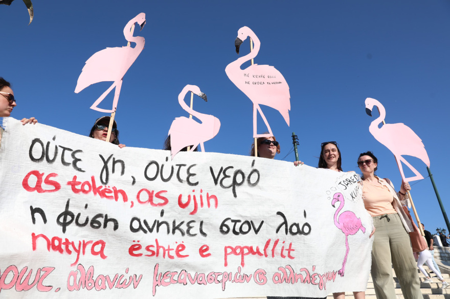 Συγκέντρωση Αλβανών στο Σύνταγμα για το θέρετρο του γαμπρού του Τραμπ με μήνυμα «όχι στο ξεπούλημα της γης μας», δείτε βίντεο και φωτογραφίες