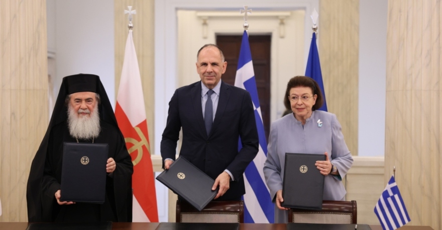 Συνάντηση Γεραπετρίτη με τον πατριάρχη Ιερουσαλήμ και πάσης Παλαιστίνης Θεόφιλο Γ'