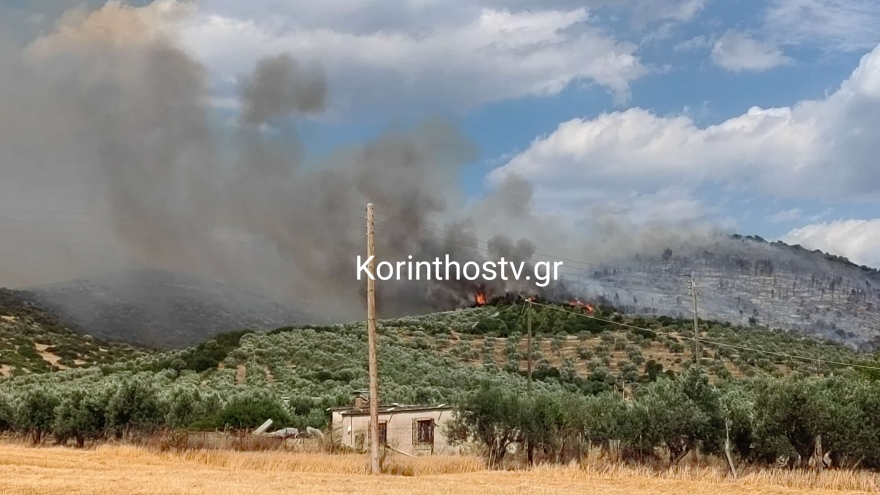Φωτιά τώρα στο Σπαθοβούνι Κορινθίας: Μήνυμα 112 για ετοιμότητα, σηκώθηκαν 8 εναέρια, βίντεο και φωτογραφίες