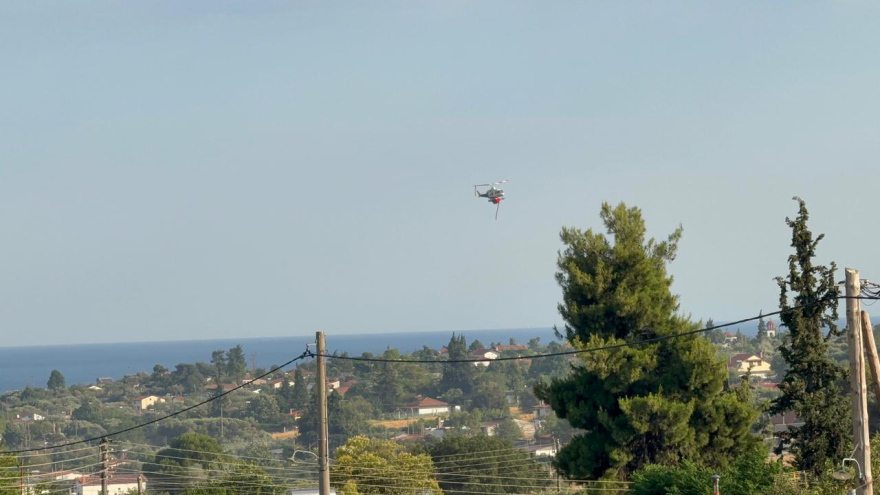Οριοθετήθηκε η φωτιά στη Νέα Καλλικράτεια της Χαλκιδικής