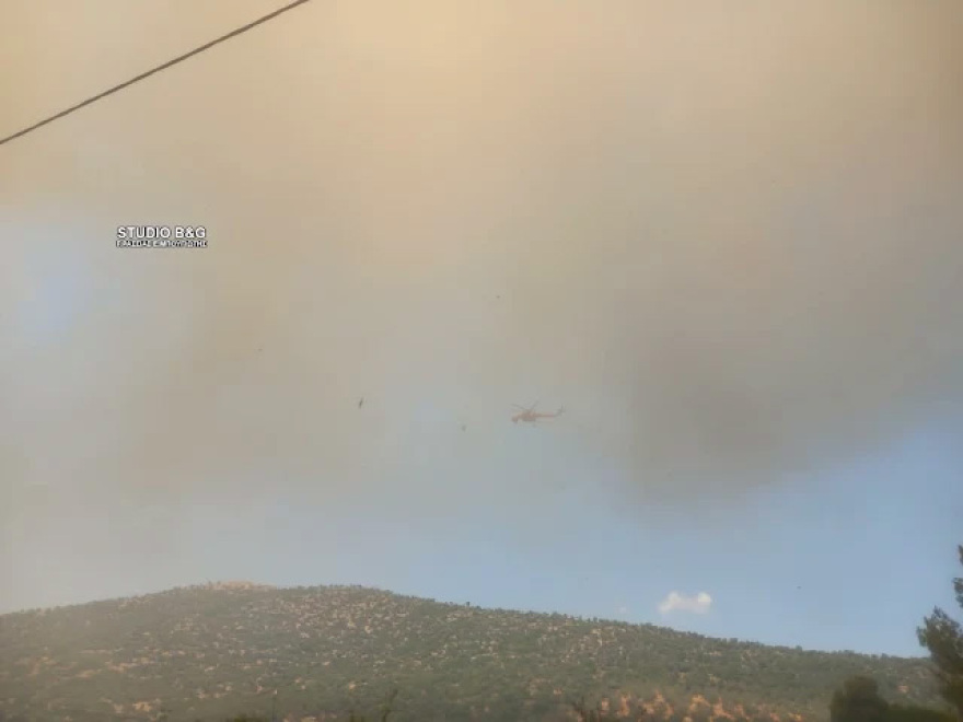 Φωτιά τώρα στην Επίδαυρο, καιεί ξερά χόρτα κοντά στο χωριό Αδάμι - Επιχειρούν 60 πυροσβέστες, σηκώθηκαν δύο αεροσκάφη και δύο ελικόπτερα