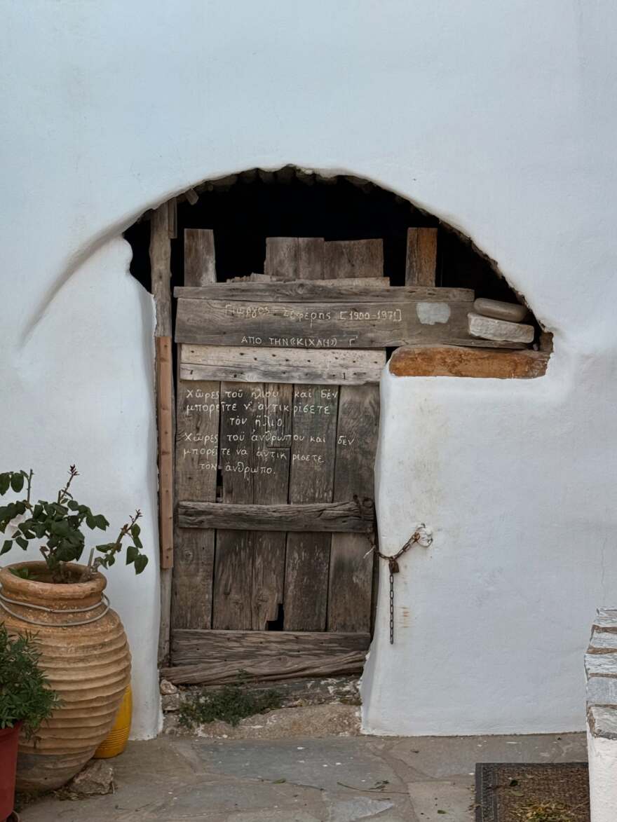 Η Στεφανία Γουλιώτη σκαρφάλωσε σε δέντρο στην Τήνο, δείτε φωτογραφίες
