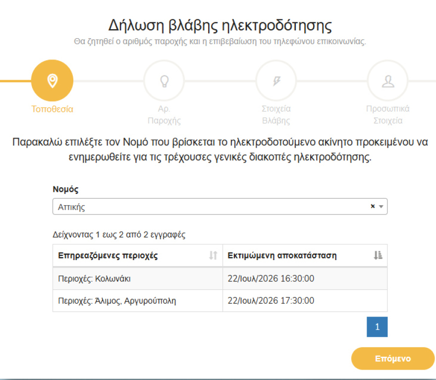 Διακοπές ρεύματος σε Κολωνάκι, Άλιμο και Αργυρούπολη, πότε αναμένεται η αποκατάσταση