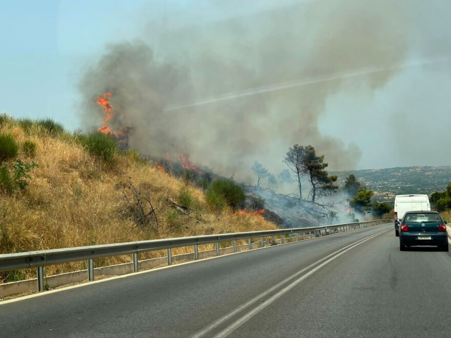 Φωτιά τώρα κοντά στα διόδια των Αφιδνών, δείτε βίντεο και φωτογραφίες