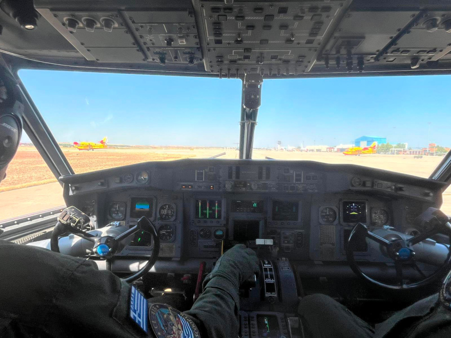 Η μάχη των δύο ελληνικών Canadair με τη μεγάλη φωτιά στην Ισπανία, βίντεο μέσα από το πιλοτήριο