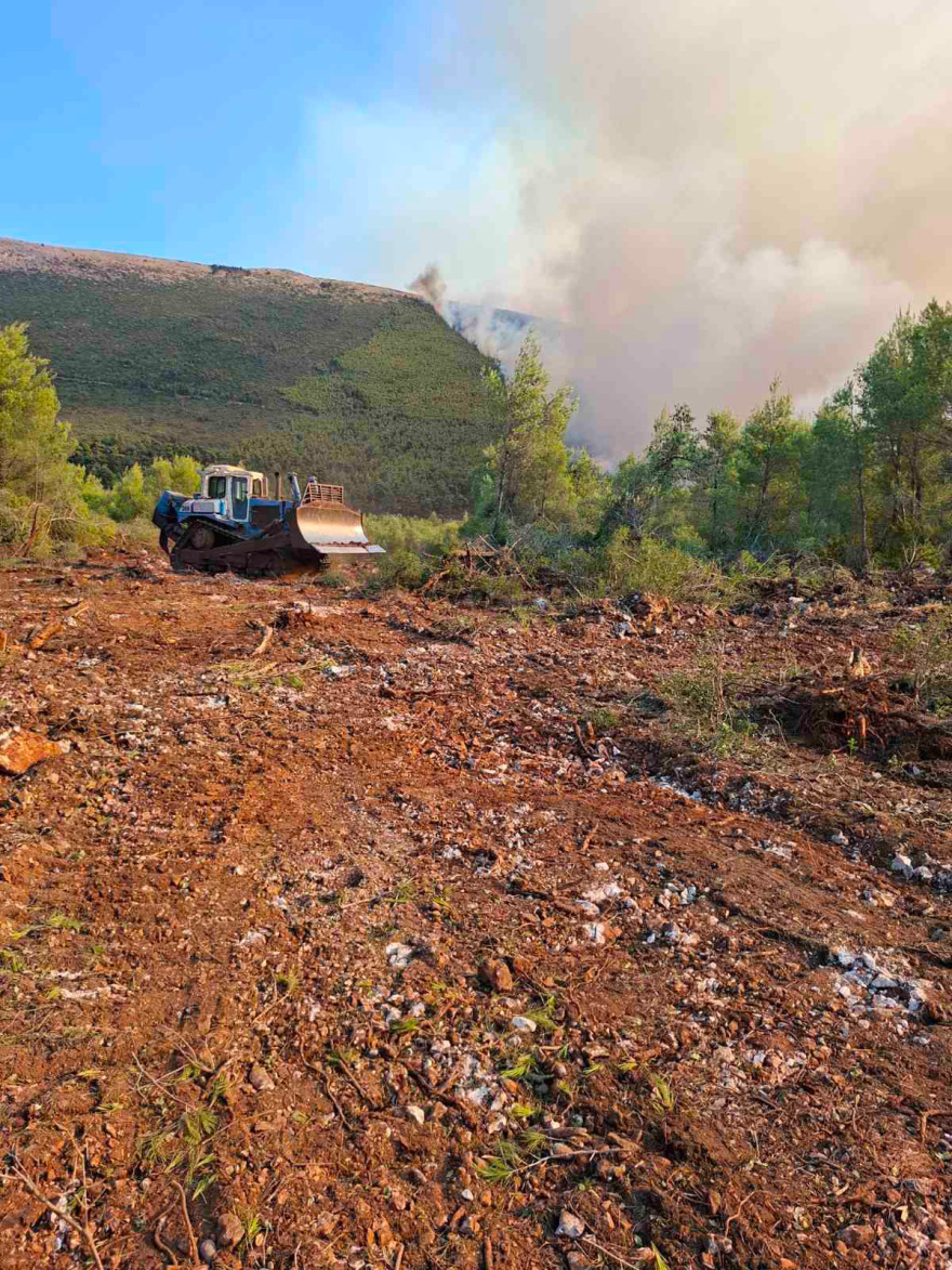 Καρέ καρέ η επιχείρηση δημιουργίας αντιπυρικών ζωνών σε Κρύο Πηγάδι και Βίλια, δείτε βίντεο και φωτογραφίες 
