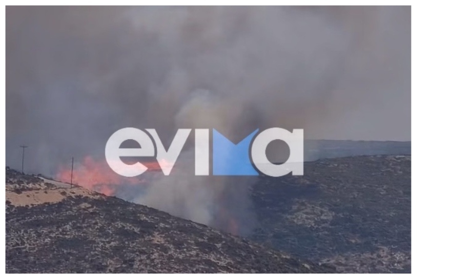 Φωτιά στην Κολυμπάδα Σκύρου, επιχειρούν 8 αεροσκάφη και δύο ελικόπτερα