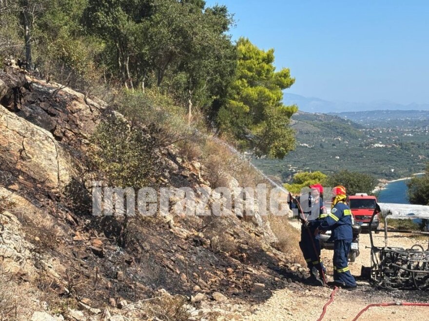 Από όχημα τύπου «Buggy» ξεκίνησε η φωτιά στον Μαραθιά Ζακύνθου, δείτε εικόνες