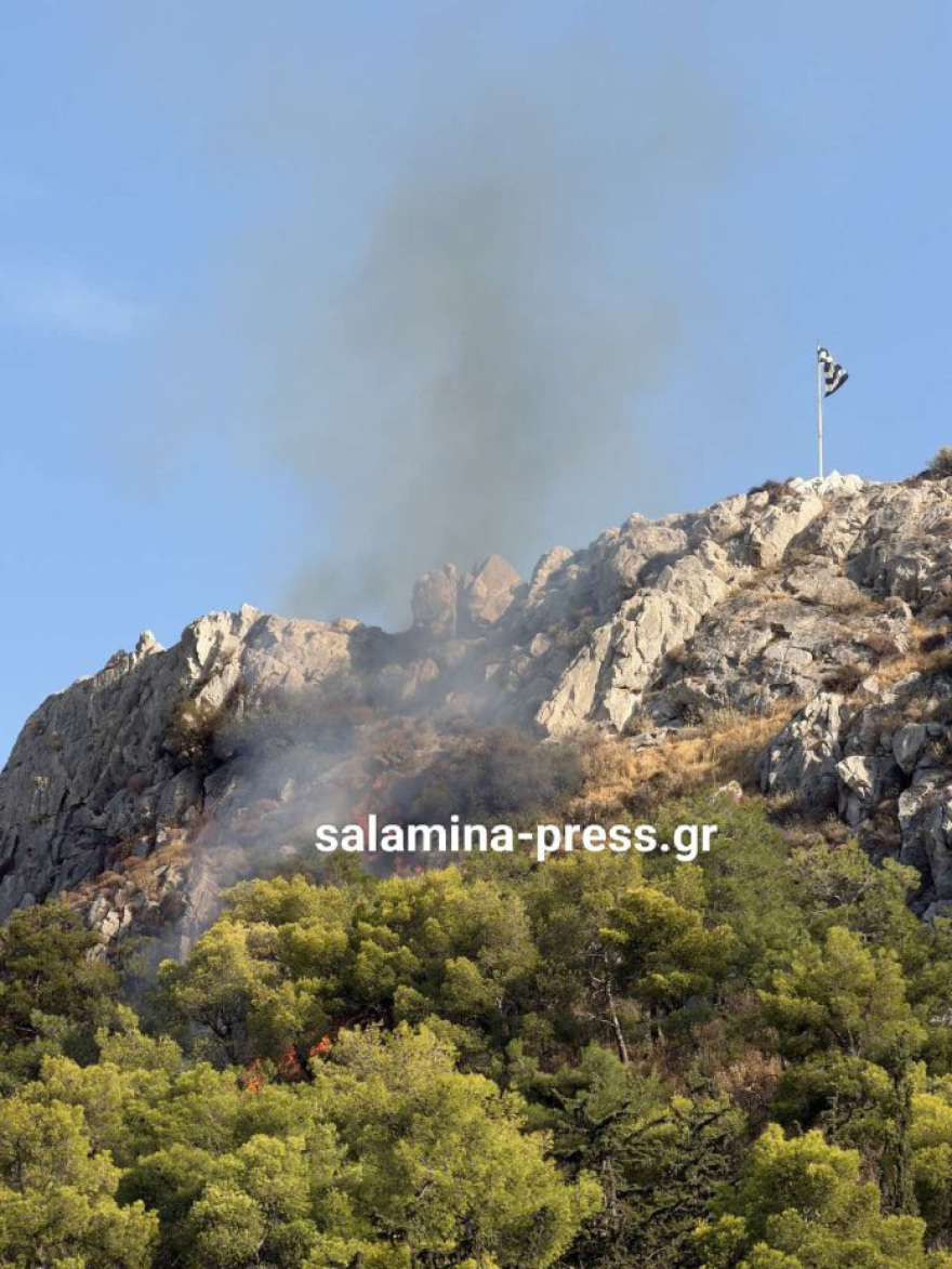 Οριοθετήθηκε η φωτιά στον Προφήτη Ηλία Σαλαμίνας  