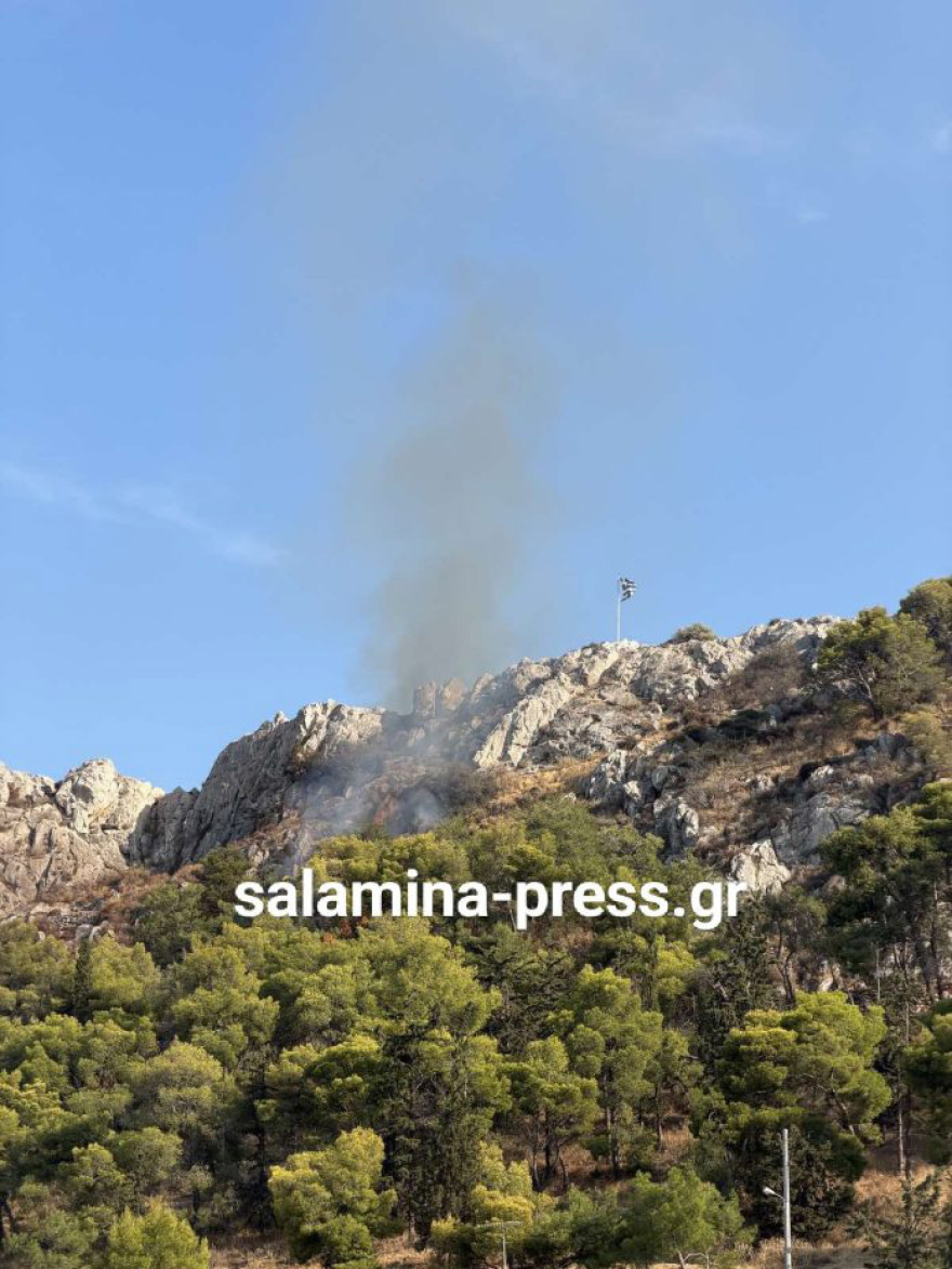 Οριοθετήθηκε η φωτιά στον Προφήτη Ηλία Σαλαμίνας  