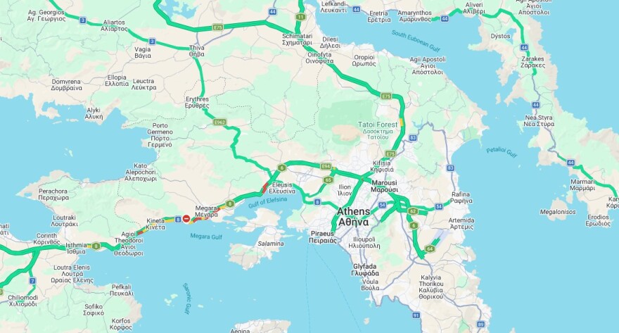 Tαλαιπωρία για τους οδηγούς στην Εθνική Οδό Αθηνών - Κορίνθου στο ρεύμα εισόδου: Σημειωτόν η κίνηση σε Κινέτα και Μέγαρα 
