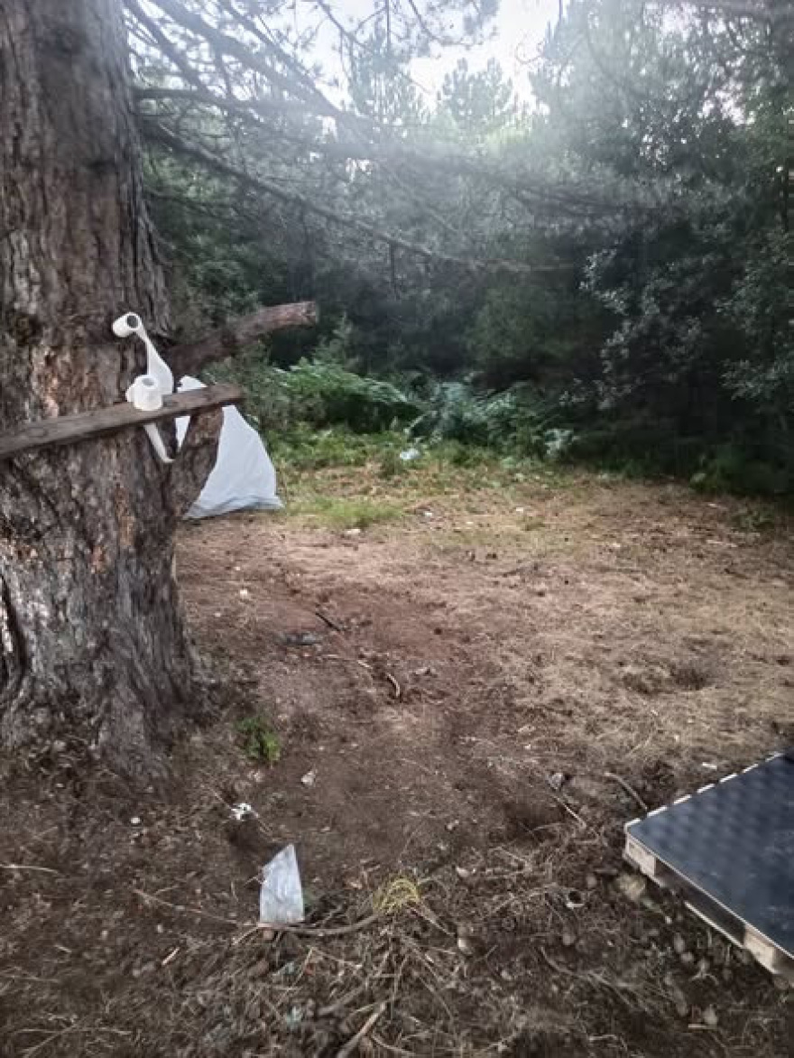 Σέλι Ημαθίας: Εστησαν παράνομο κάμπινγκ μέσα στο δάσος, είχαν φιάλες υγραερίου για μαγείρεμα και άναβαν φωτιές
