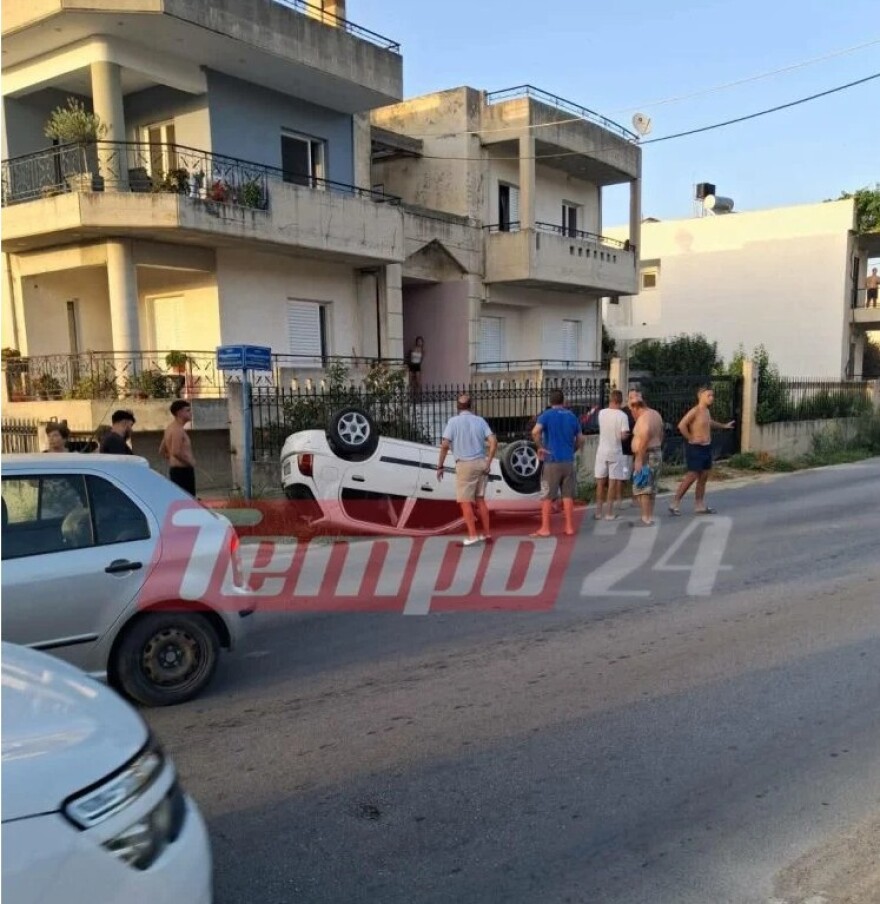 Τροχαίο στην Πάτρα: Αυτοκίνητο εξετράπη της πορείας του και αναποδογύρισε, σώος ο οδηγός
