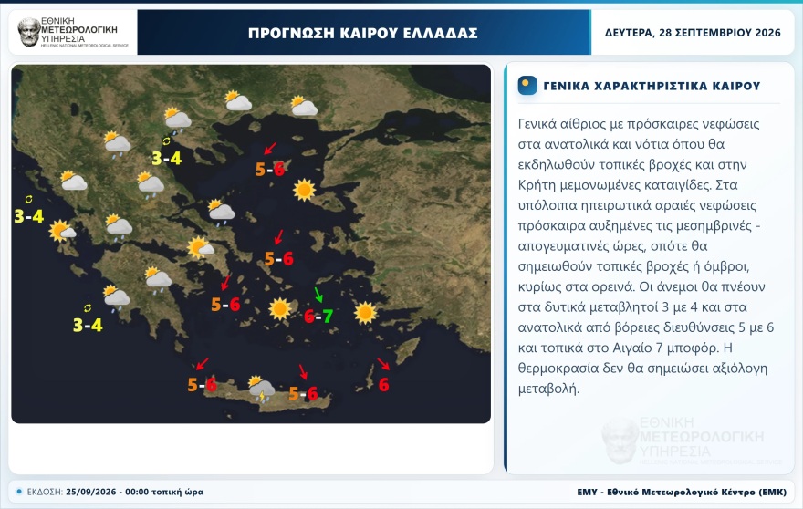 Με βροχές που ξεκινούν από σήμερα ο καιρός τις επόμενες ημέρες, πιο δύσκολη η Κυριακή