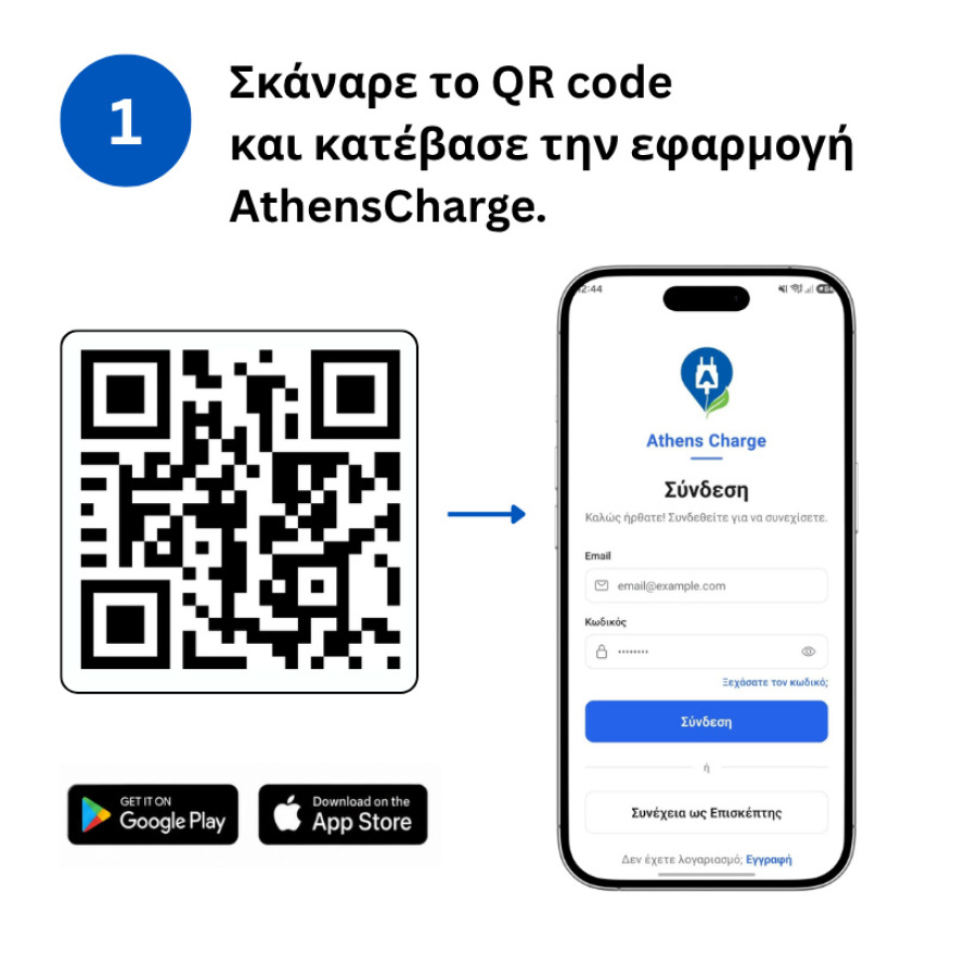 «AthensCharge» του δήμου Αθηναίων: Ψηφιακή πλατφόρμα για φόρτιση ηλεκτρικών οχημάτων
