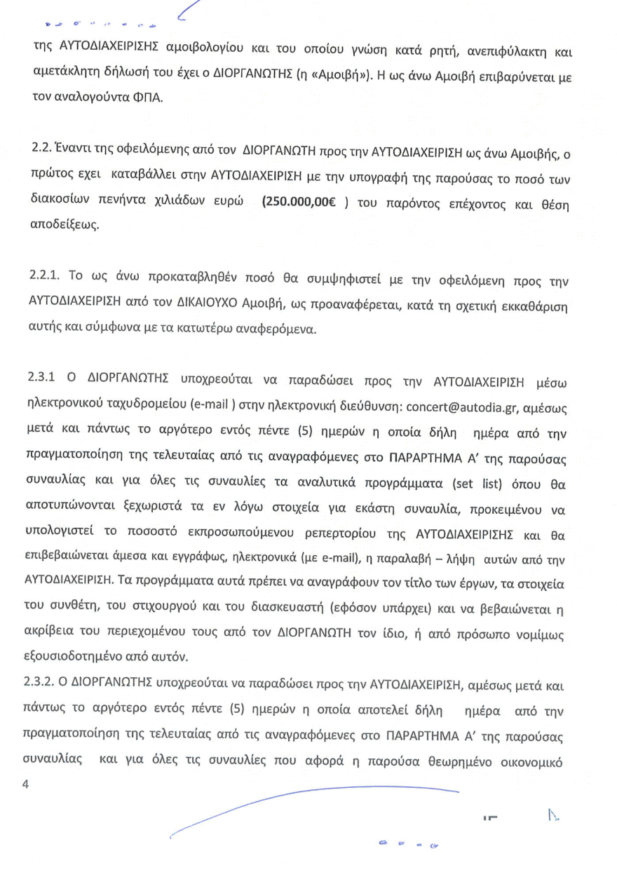 Η εταιρεία παραγωγής της Βίσση «αδειάζει» τον Καρβέλα: Έχουμε πληρώσει €250.000 για πνευματικά δικαιώματα, δεν του χρωστάμε τίποτα - Δείτε τη σύμβαση και την απόδειξη πληρωμής