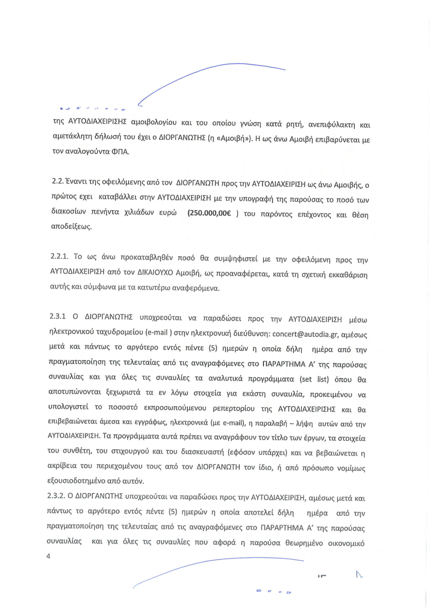Η εταιρεία παραγωγής της Βίσση «αδειάζει» τον Καρβέλα: Έχουμε πληρώσει €250.000 για πνευματικά δικαιώματα, δεν του χρωστάμε τίποτα - Δείτε τη σύμβαση και την απόδειξη πληρωμής