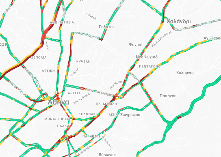   Ακινητοποιημένο ΙΧ επί της Λ.Κηφισίας στο ύψος της Εθνικής Αντιστάσεως στο Ψυχικό - Καθυστερήσεις στο ρεύμα ανόδου 