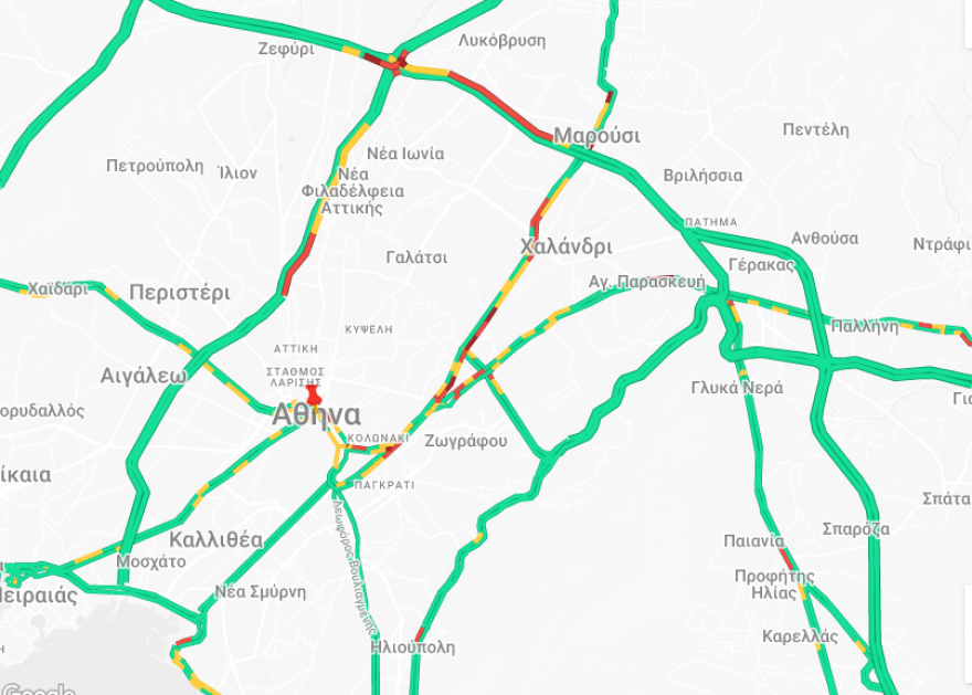 Κίνηση τώρα: Με δυσκολία η κίνηση στην Λ.Κηφισίας μετά από σύγκρουση οχημάτων - Πού έχει κίνηση τώρα 