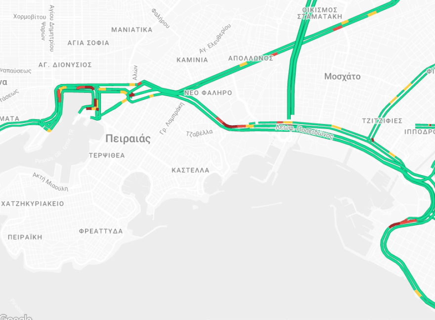 Κυκλοφοριακά προβλήματα στο Φάληρο, στο ύψος του γηπέδου «Γ.Καραϊσκάκης» 
