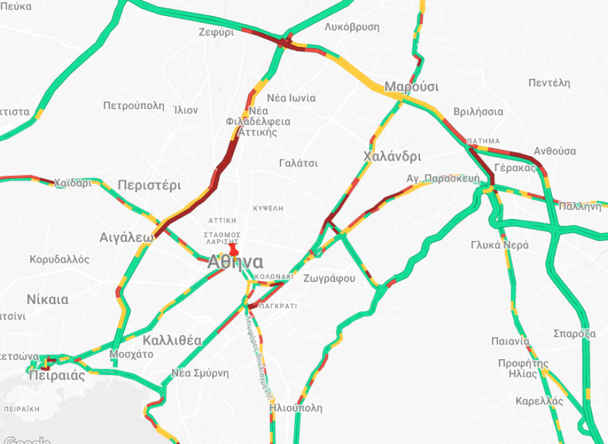 Κίνηση τώρα: Καθυστερήσεις σε Κηφισό και Κηφισιάς - Δύο τροχαία νωρίς το πρωί σε Αττική Οδό και Β. Σοφίας