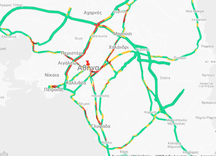 Κίνηση στους δρόμους: Αυξημένη κίνηση σε Κηφισό και Κηφισίας - Κυκλοφοριακές ρυθμίσεις αύριο στην Πανεπιστημίου
