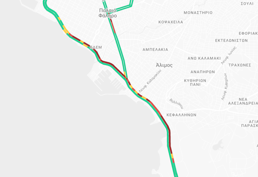 Κίνηση τώρα: Μεγάλο μποτιλιάρισμα στην Παραλιακή λόγω έργων - Ουρά χιλιομέτρων από τον Άλιμο μέχρι την πλατεία του Φλοίσβου 