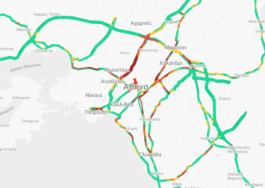 Κίνηση τώρα: Στο «κόκκινο» ο Κηφισός - Πού έχει καθυστερήσεις
