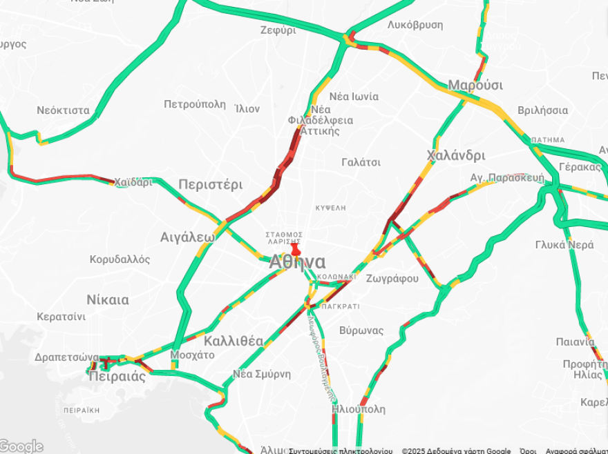 Κίνηση στους δρόμους: Καθυστερήσεις σε Κηφισό και Λεωφόρο Κηφισιάς - Παρασκευή με δυσκολίες