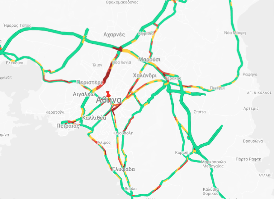 Κίνηση στους δρόμους: Για υπομονετικούς ο Κηφισός - Προβλήματα στην Αττική οδό και στο κέντρο της Αθήνας