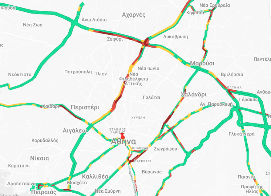 Κίνηση: Μποτιλιάρισμα τώρα στη Λ. Αθηνών λόγω καραμπόλας