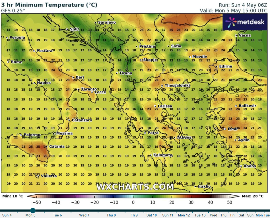 Καλοκαιρινό το σκηνικό του καιρού με 30άρια και αφρικανική σκόνη - Δείτε χάρτη με τις θερμοκρασίες