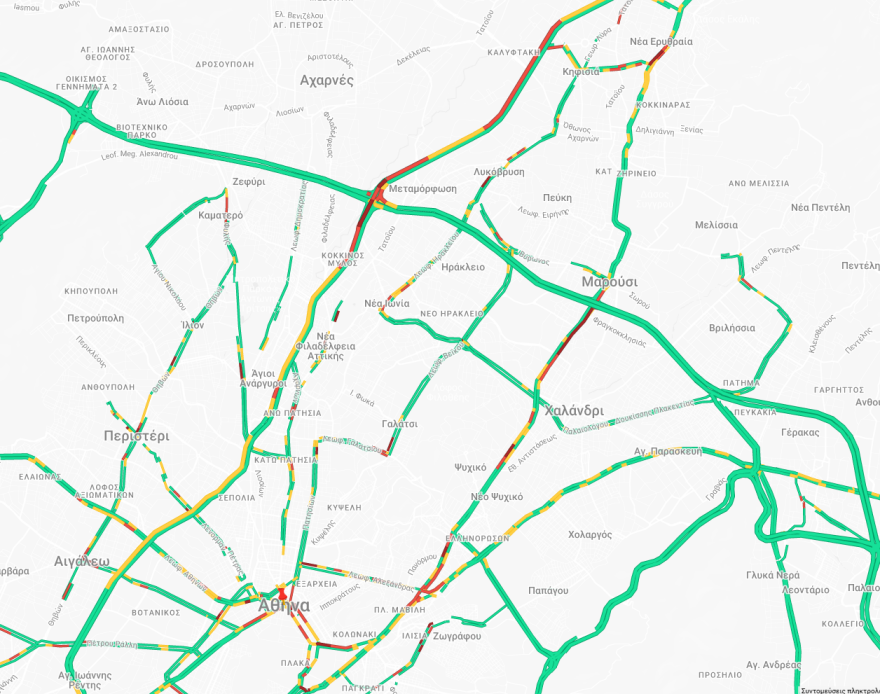 Κίνηση: Η κατάσταση στους δρόμους αυτή την ώρα - Καθυστερήσεις σε Κηφισό και Κηφισίας
