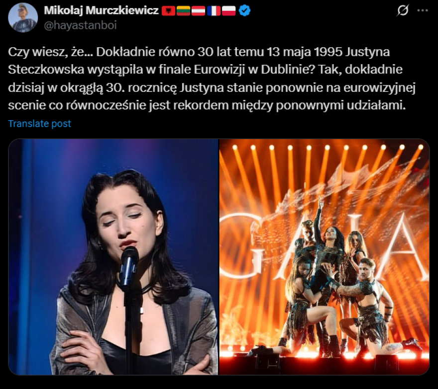 Eurovision 2025: Η εντυπωσιακή εμφάνιση της τραγουδίστριας της Πολωνίας 30 χρόνια μετά την πρώτη συμμετοχή της στον διαγωνισμό