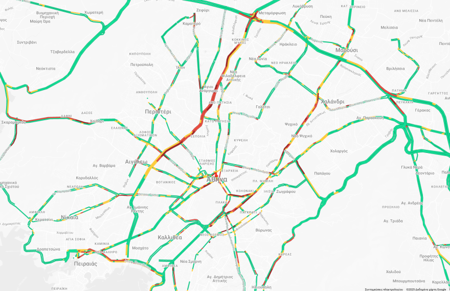 Κίνηση στους δρόμους τώρα live: Πού έχει μποτιλιάρισμα τώρα
