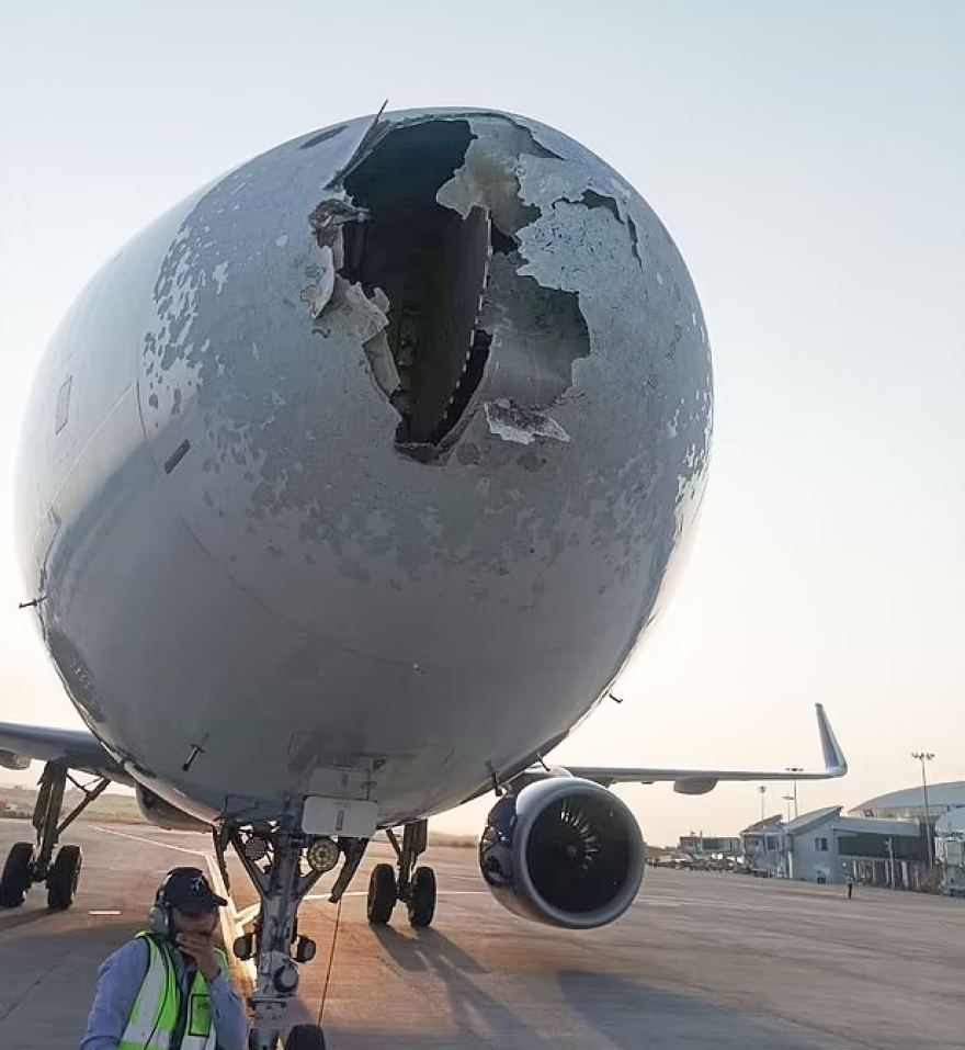 Ινδία: Πτήση ξεκίνησε με αναταράξεις, συνεχίστηκε με χαλαζόπτωση, το αεροπλάνο συγκρούστηκε και με πουλί