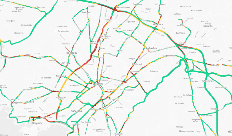 Live η κίνηση στους δρόμους: Μποτιλιάρισμα σε Κηφισό, Κηφισίας και Αττική Οδό, πού αλλού υπάρχουν προβλήματα